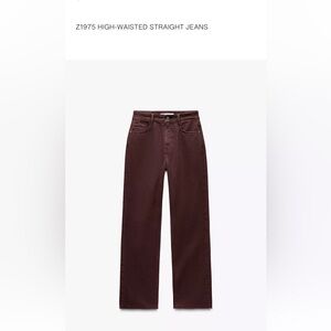 Zara Women's Burgundy Straight Pants